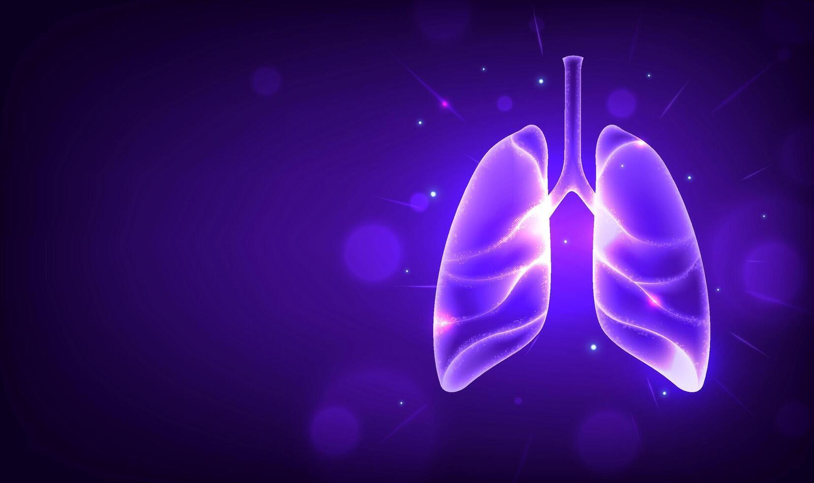 Stylized glowing lungs illustration vector