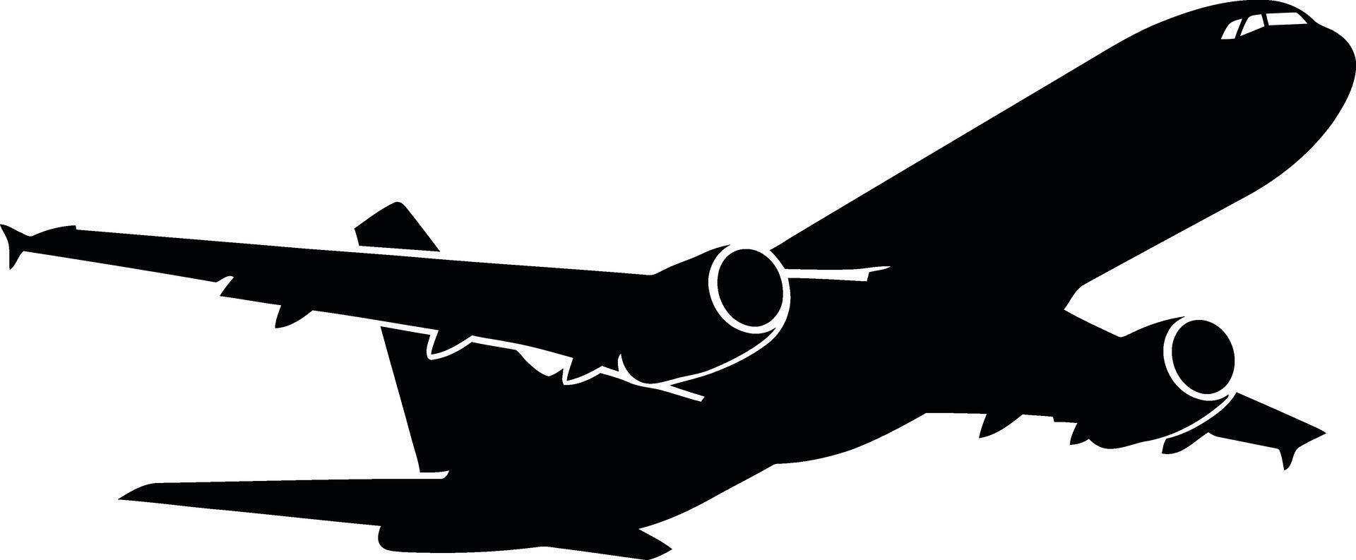 Airplane Silhouette Icon - Travel and Aviation vector