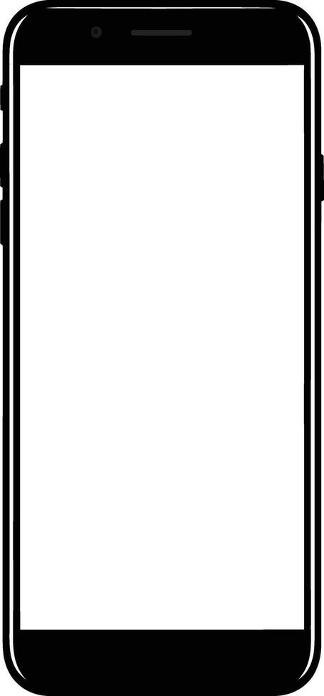 Black Smartphone Mockup with Blank Screen vector
