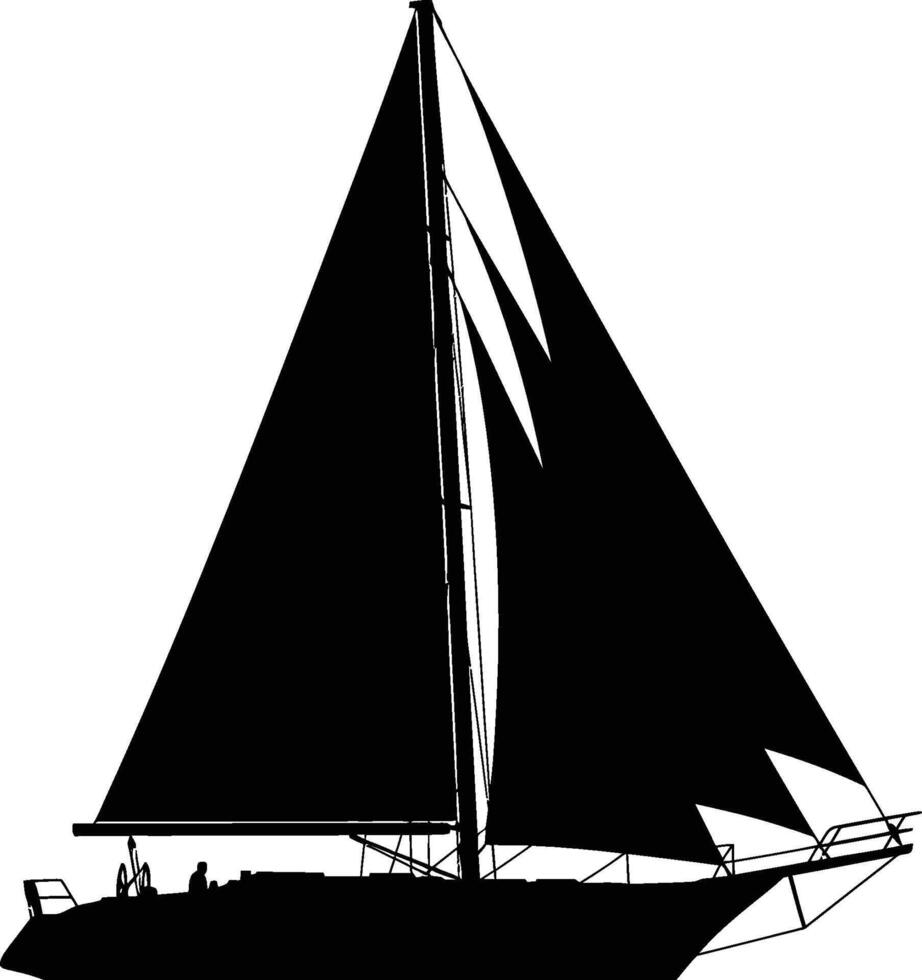 Sailboat Silhouette Icon - Sailing and Ocean Adventure Illustration vector