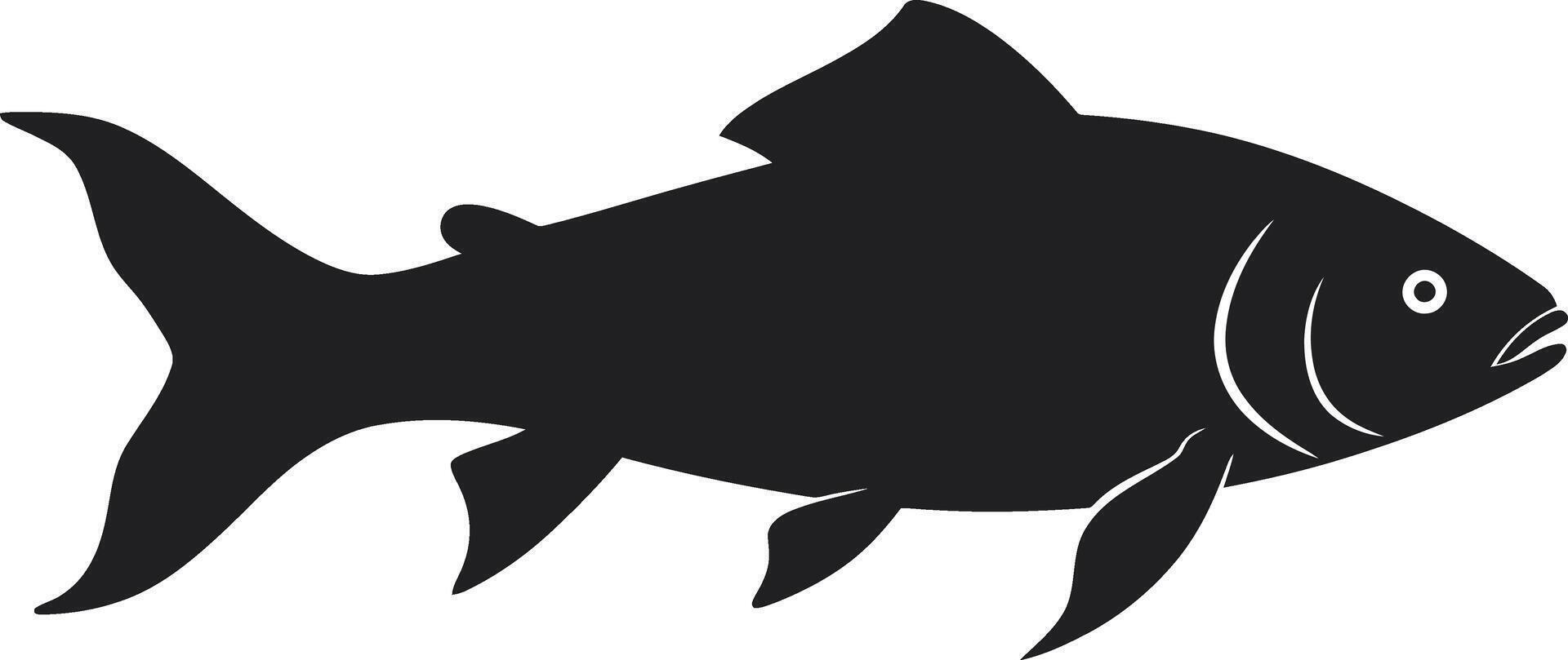A Fish Silhouette - Aquatic Animal Icon vector