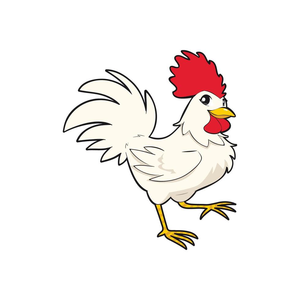 cartoon chicken character illustration vector