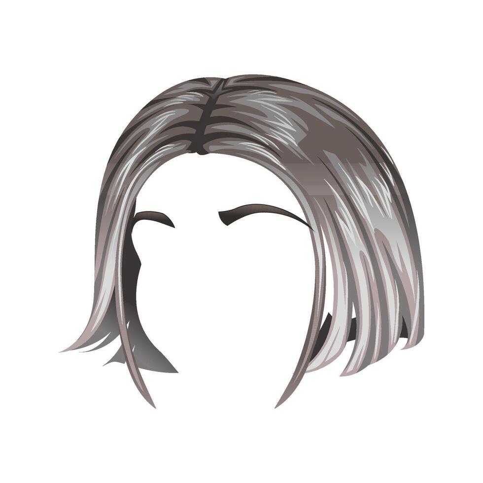Short gray hairstyle illustration vector