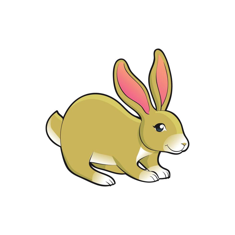 Cartoon rabbit drawing for children vector