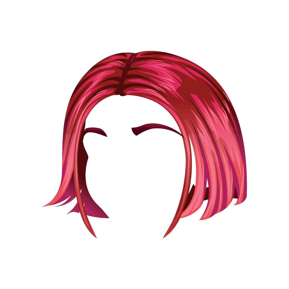 Stylish short pink hair illustration vector