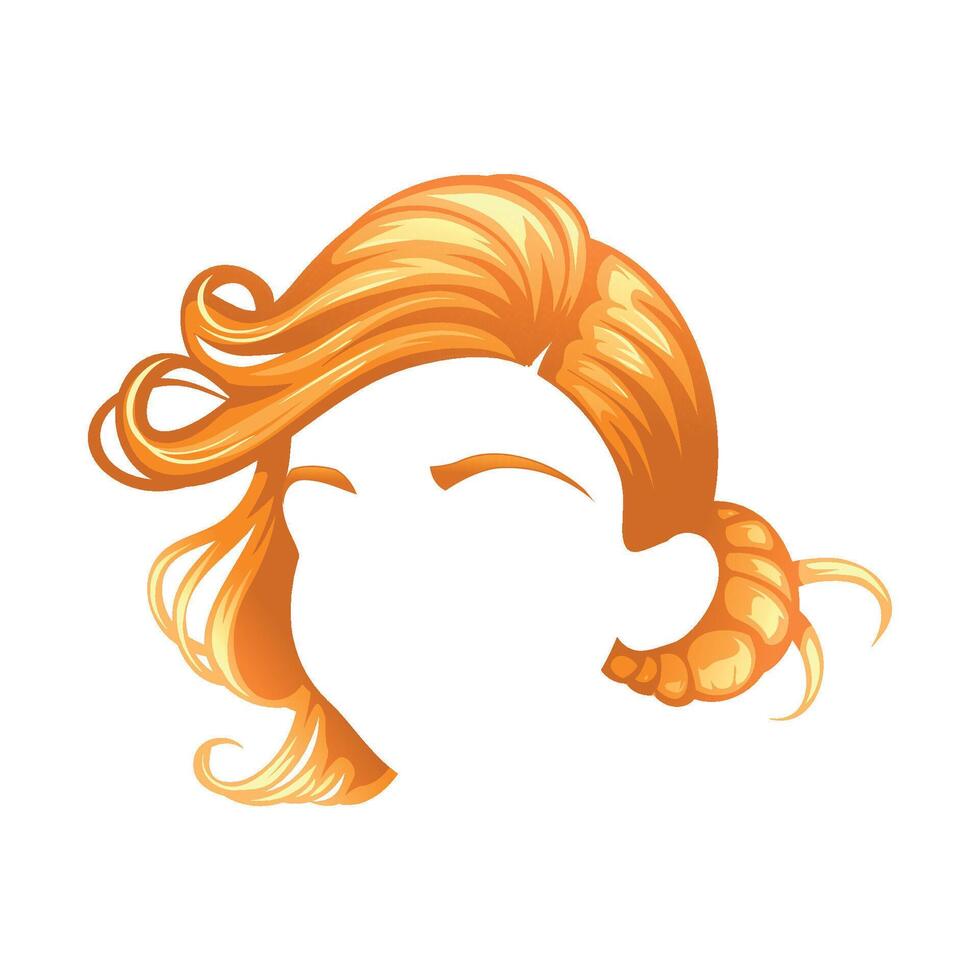 Orange hair illustration vector