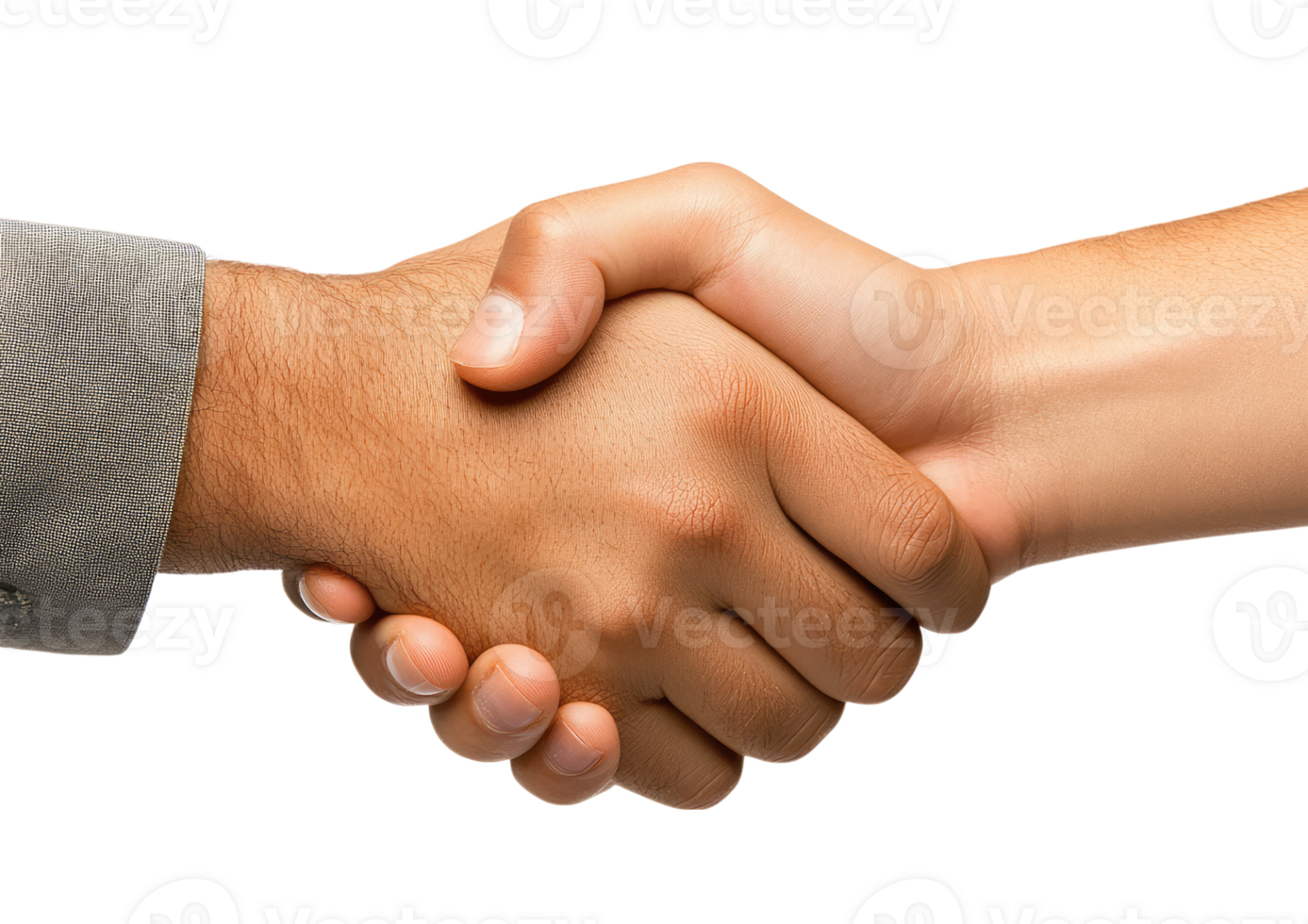Realistic handshake with two hands in agreement gesture Isolated on a transparent background png