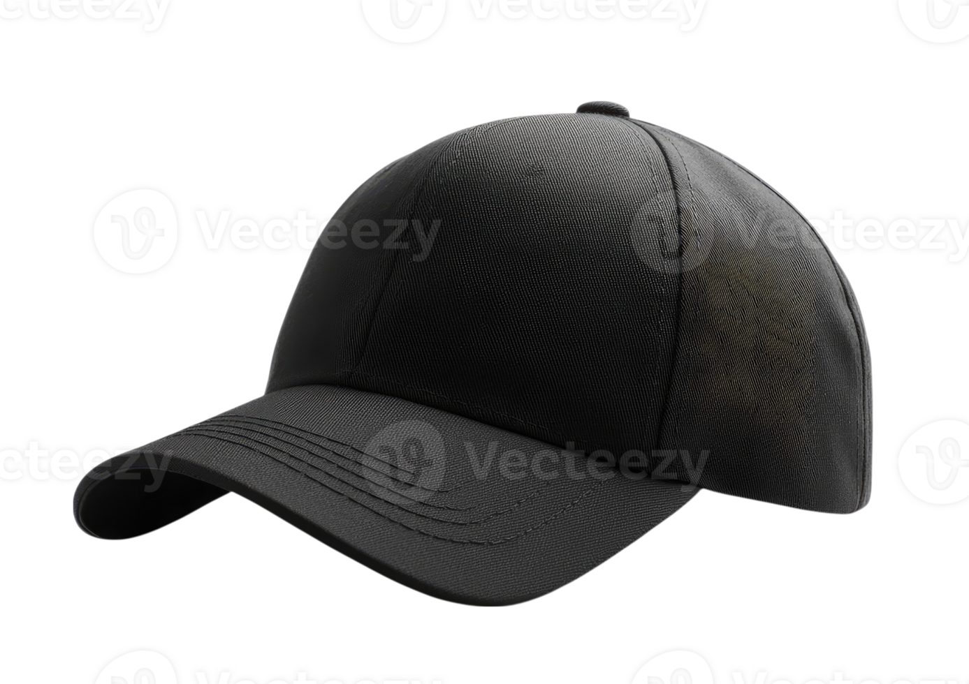 Black baseball cap with curved visor and adjustable strap design Isolated on a transparent background png