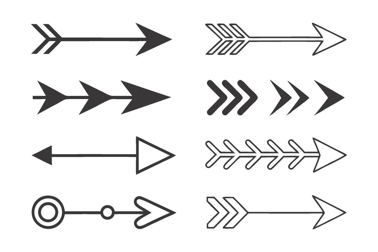 Modern Arrow Icon Set Minimal Black and White Arrows Collection vector