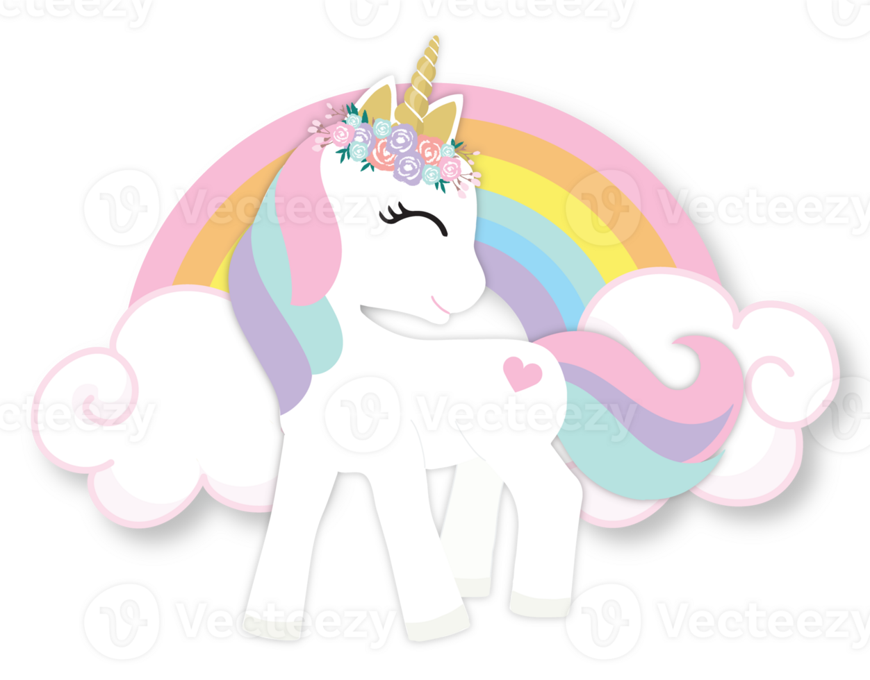 Unicorns with Rainbow png