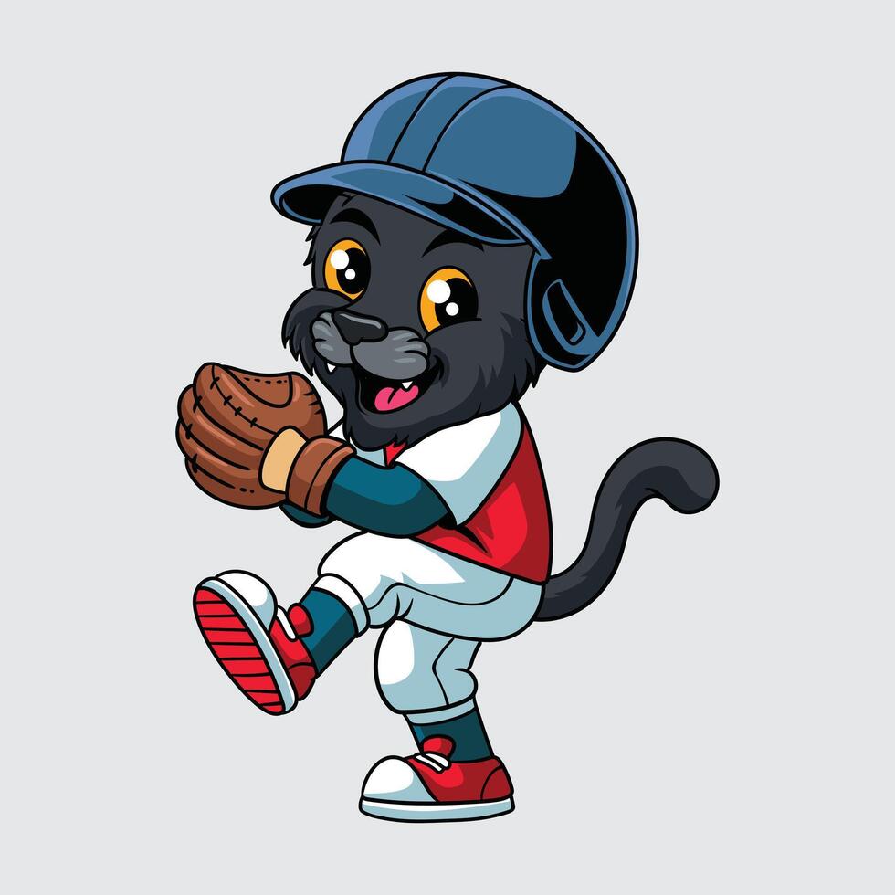 Cartoon baseball player animal character vector