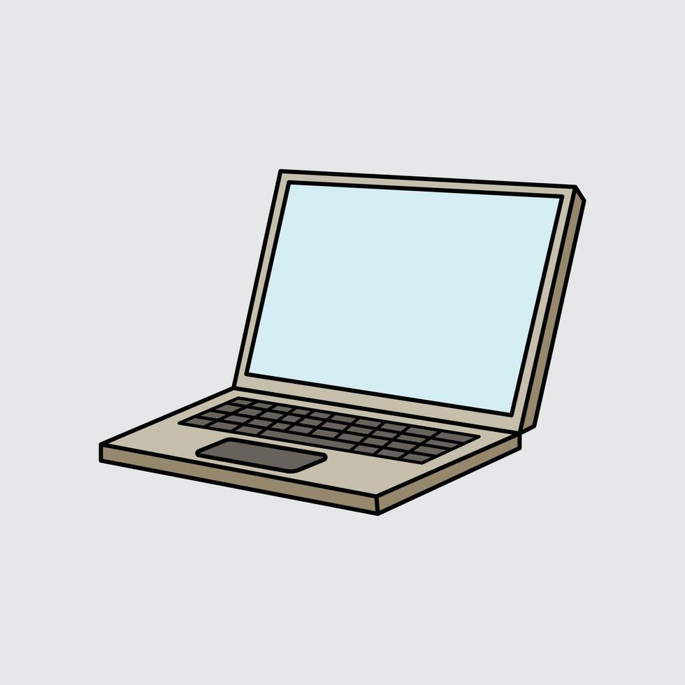 Illustration of a modern laptop vector