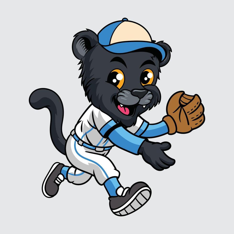 Baseball panther character illustration vector