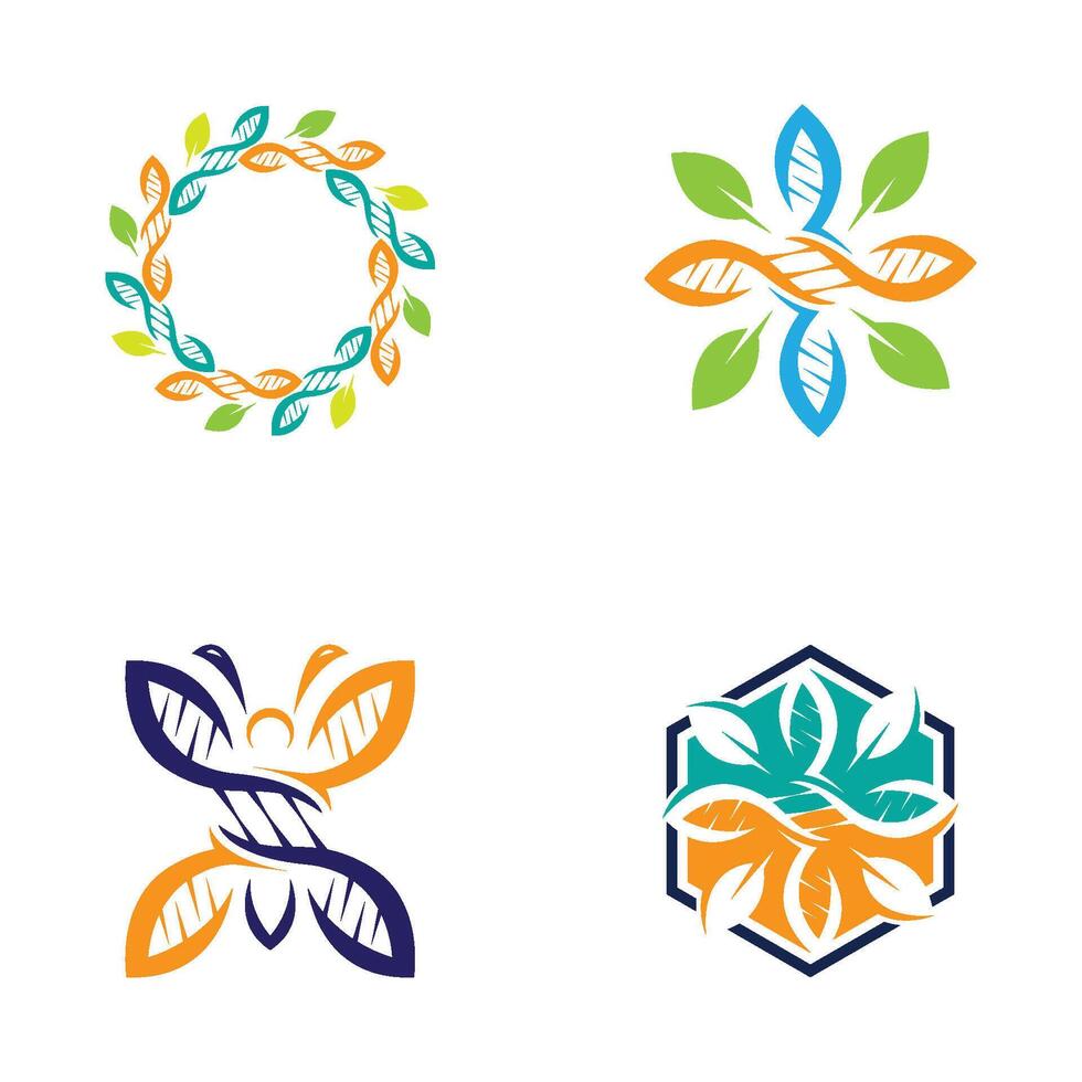 DNA Logo Template Design vector