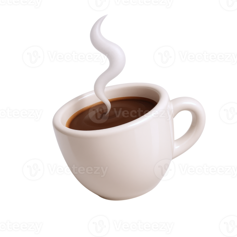 A steaming mug of hot chocolate isolated on transparent background png