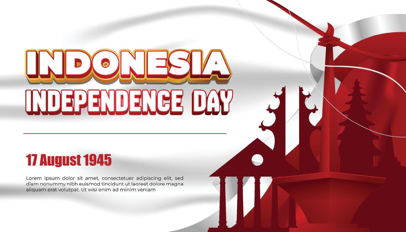 Indonesia Independence Day graphic design vector