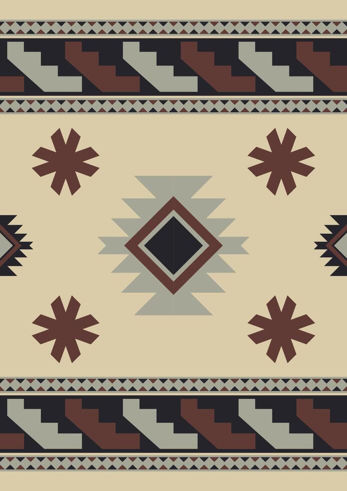 Geometric Aztec tribal pattern in earth tones vector