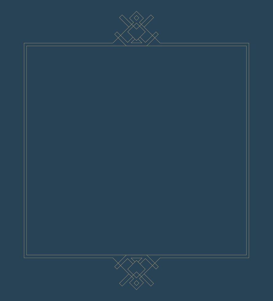 Abstract decorative square frame, gold frame vector