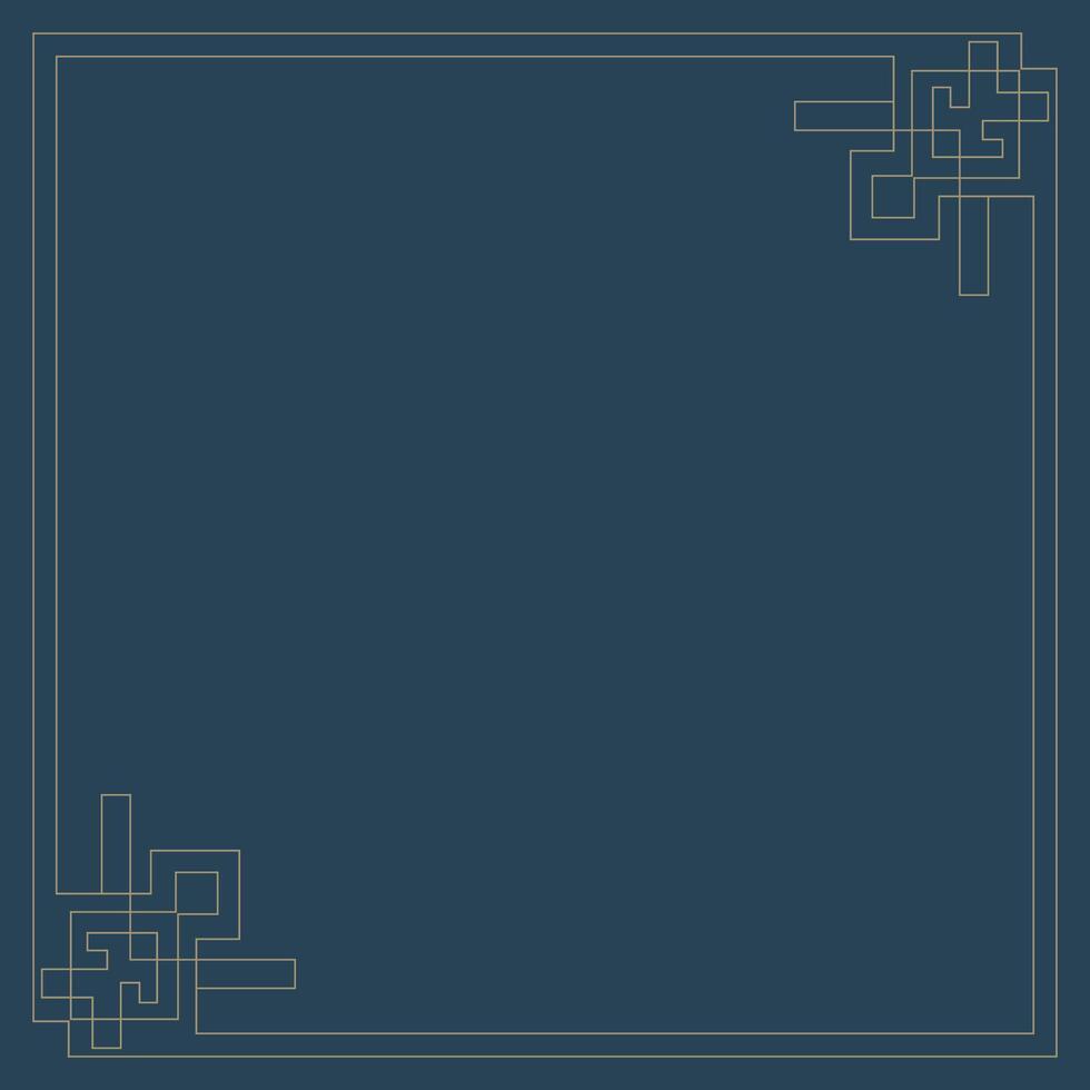 Abstract decorative square frame, gold frame, text box border vector