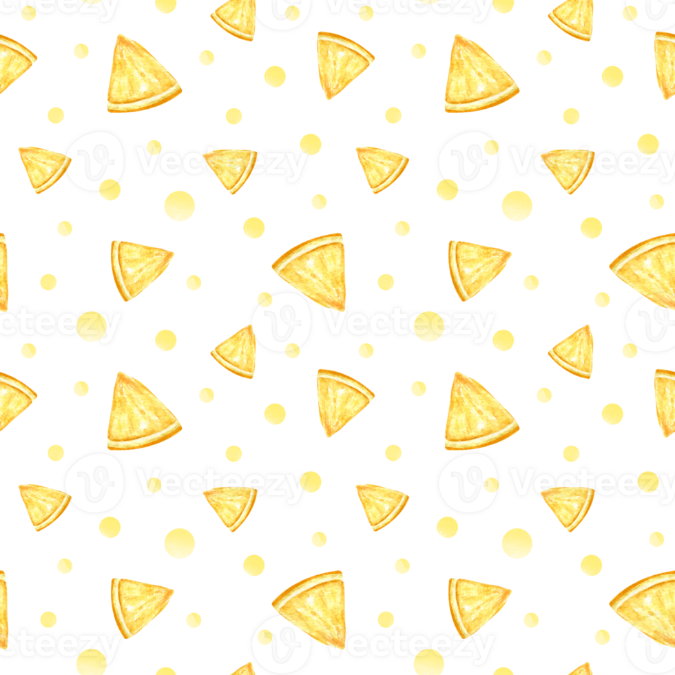 Seamless watercolor pattern with lemon slices and watercolor spots. Juicy fresh summer print for children's clothing, culinary textiles, fabrics, and wrapping paper. Lemon juice. png