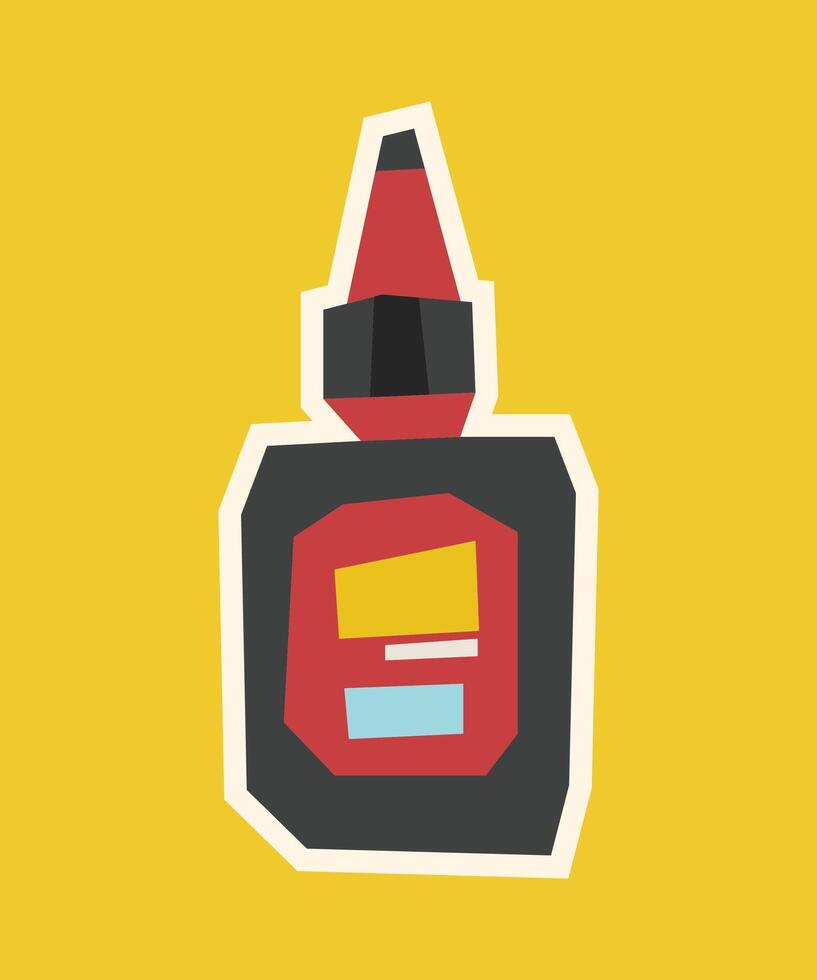 Colorful glue bottle illustration vector