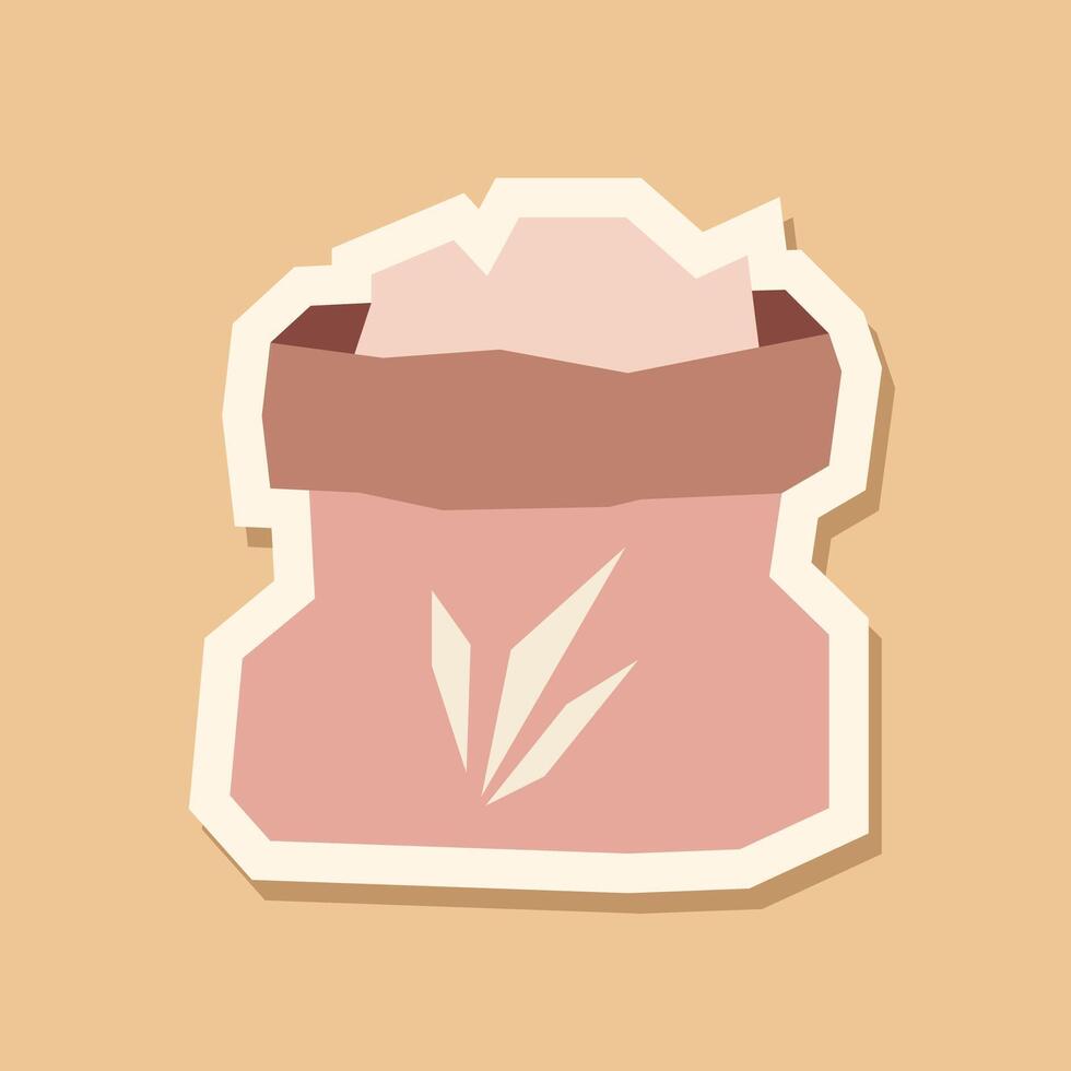 Illustration of a stylized flour bag vector