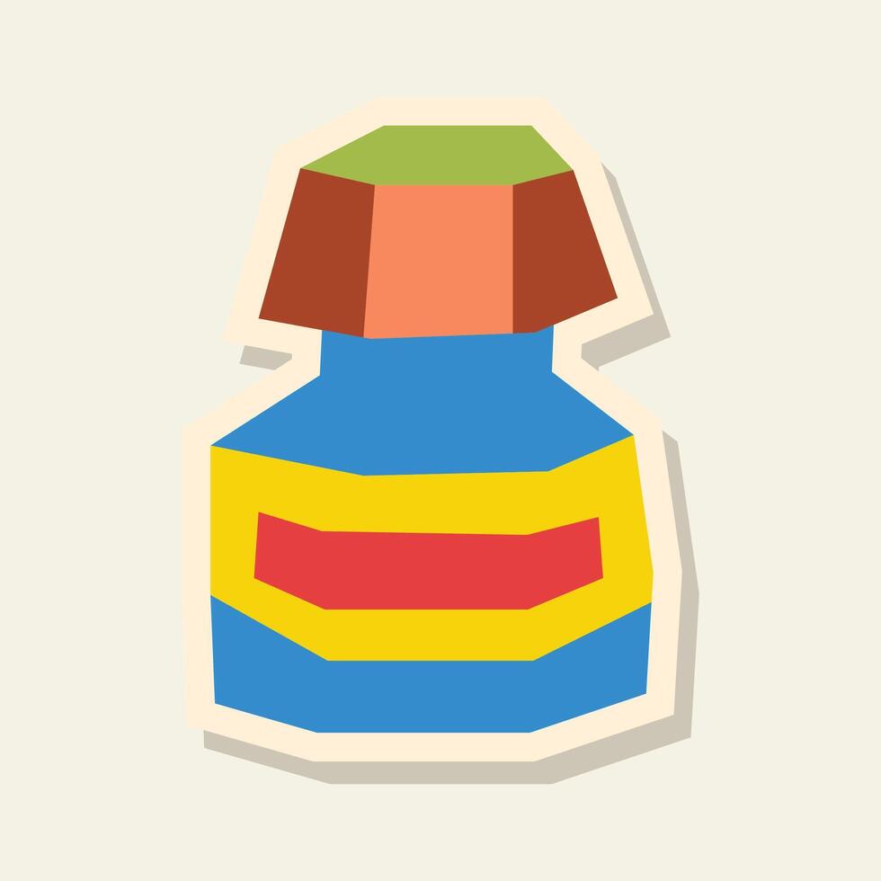 Colorful bottle illustration in vibrant style vector