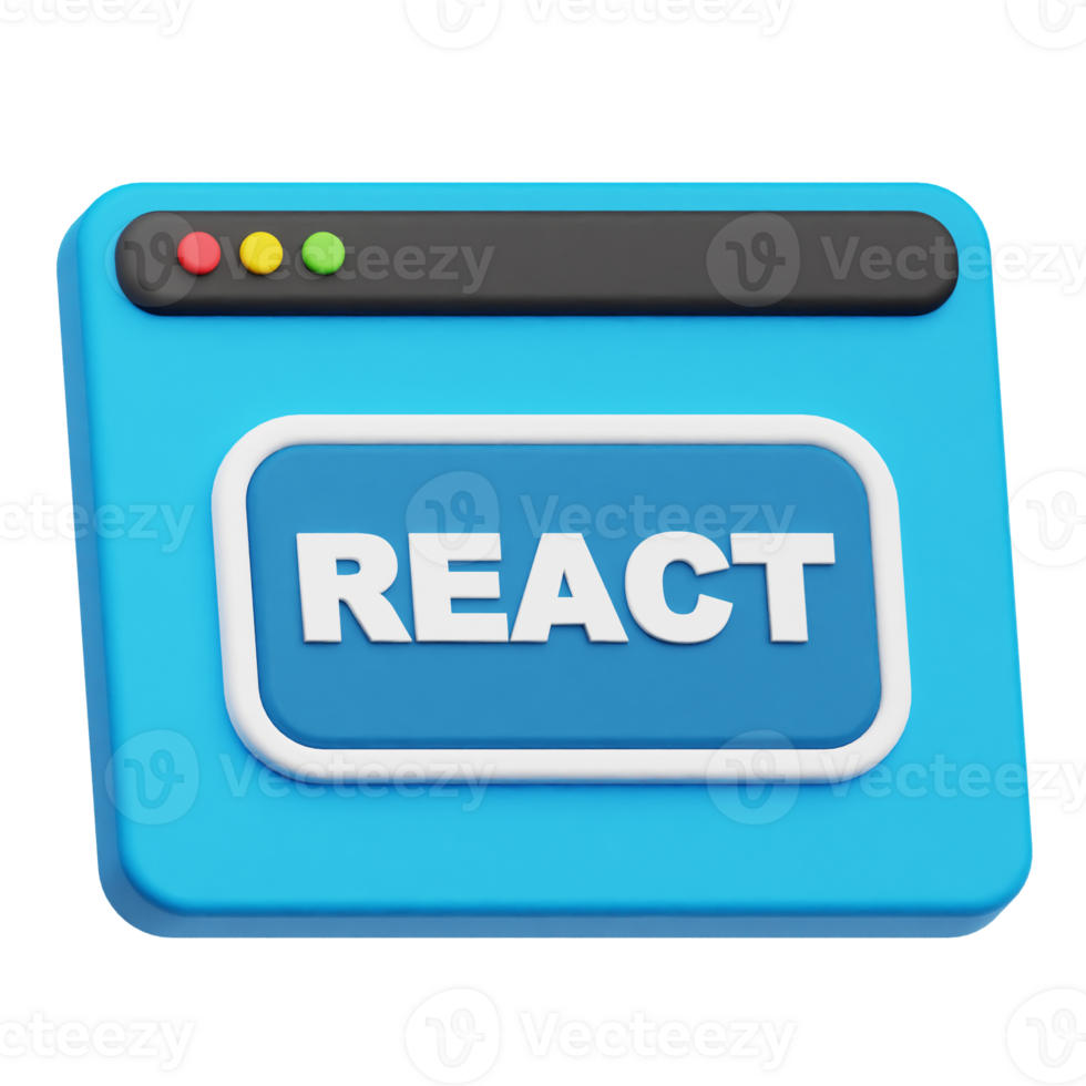 react website 3d icon png