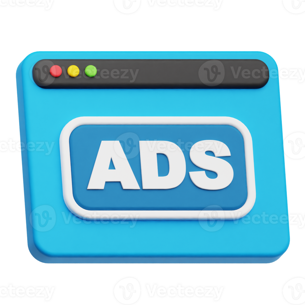 ads website 3d icon png