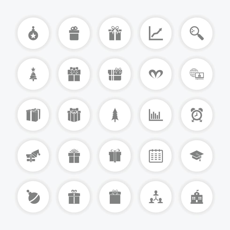 Collection of festive and business icons vector