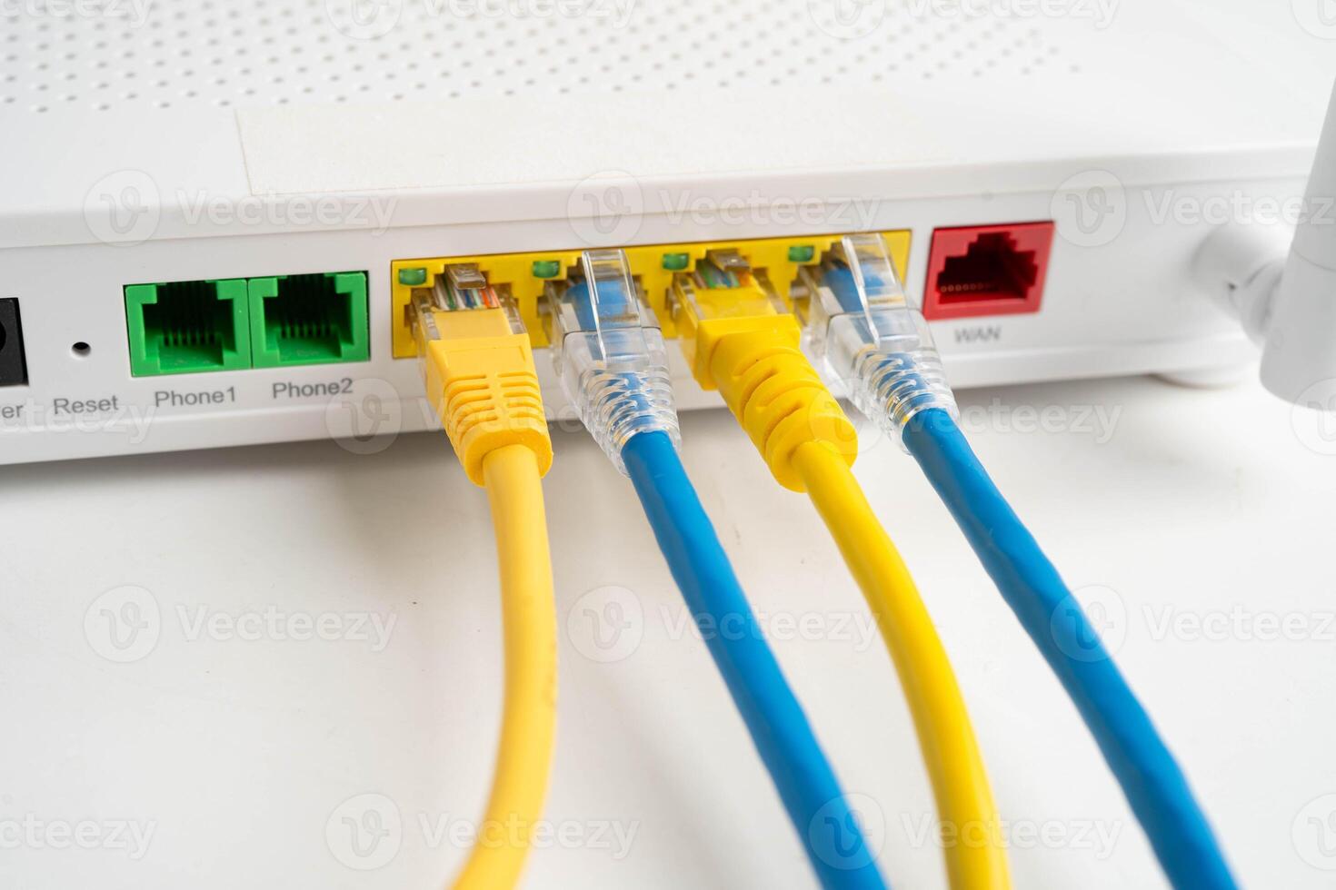 Ethernet cable wireless router connect to internet service provider photo