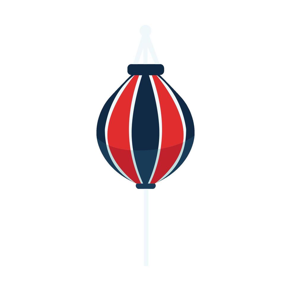 A flat design icon of a speed bag hanging from a pole, used for developing hand-eye coordination and speed. vector
