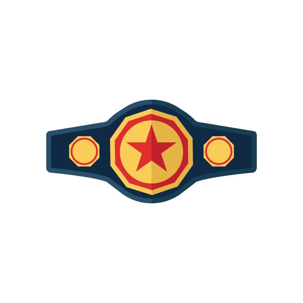 Colorful championship belt with star vector