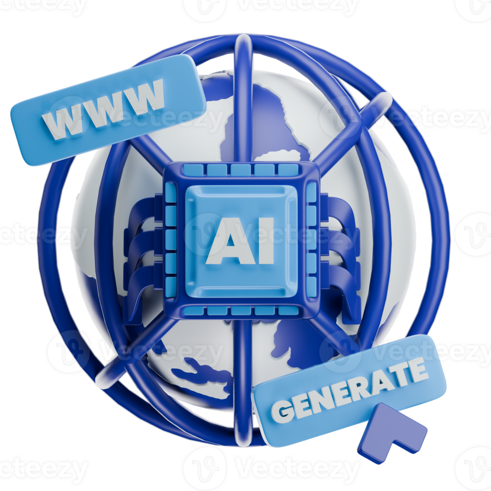 AI Website Builder 3D Illustration png