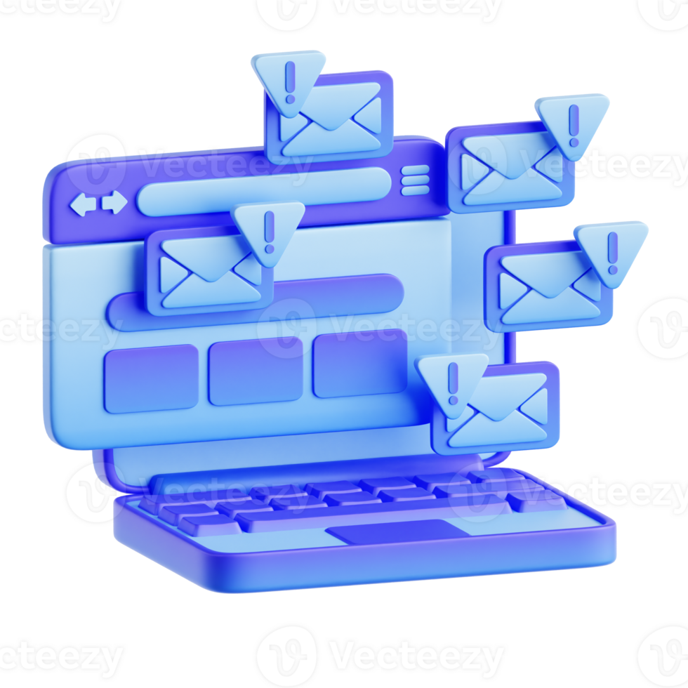 Spam Popup 3D Illustration png