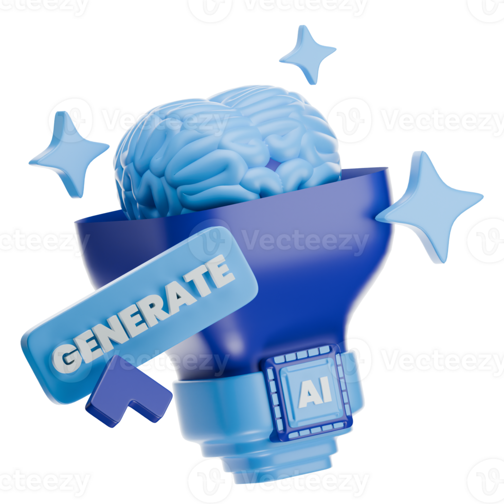 Generate Idea 3D Illustration png