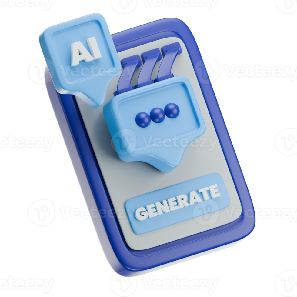 Smartphone AI Assistant 3D Illustration png
