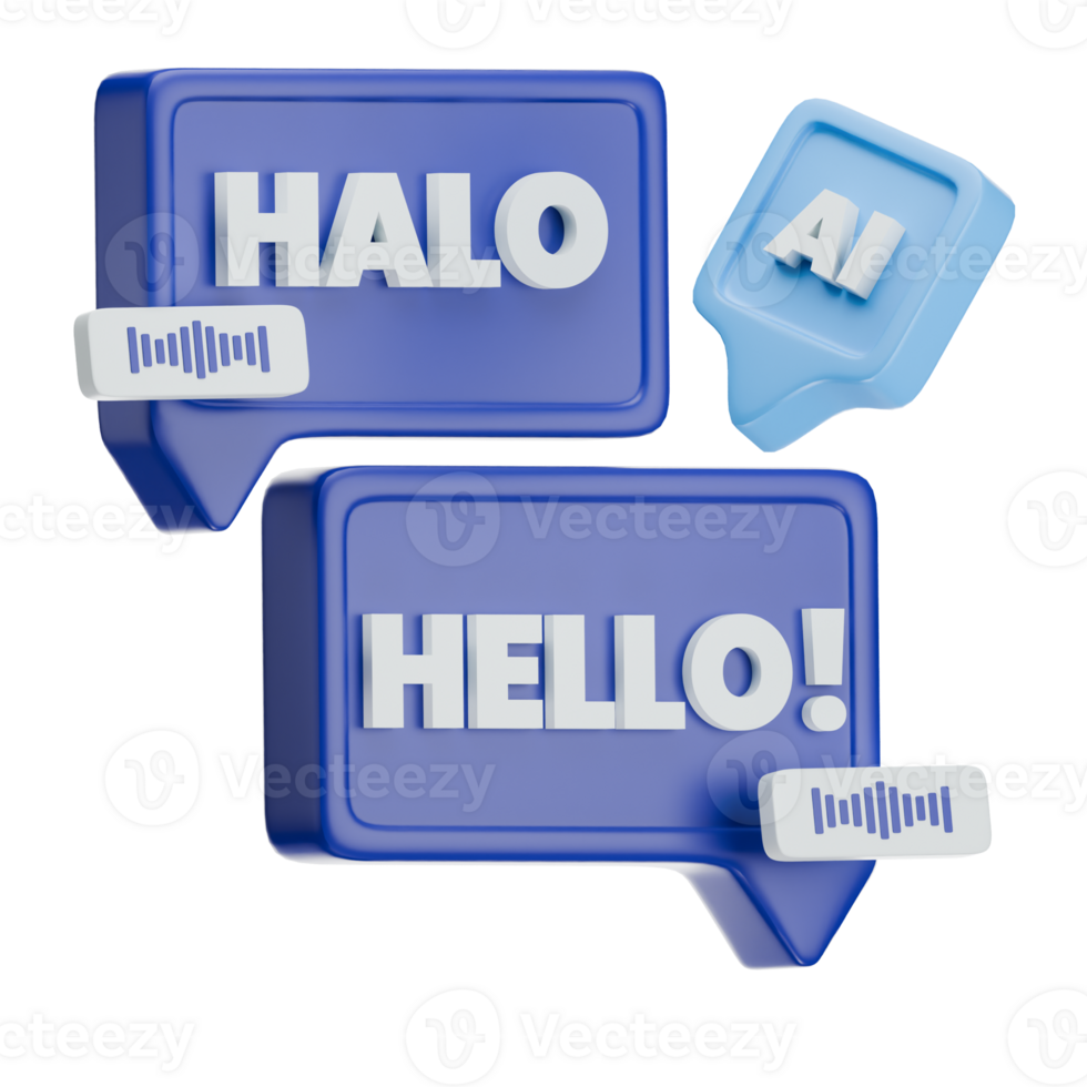 AI Text Translator 3D Illustration png
