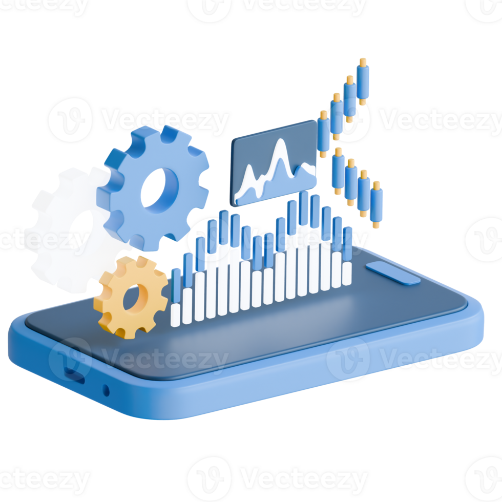 virtual business maintenance 3D Illustration png