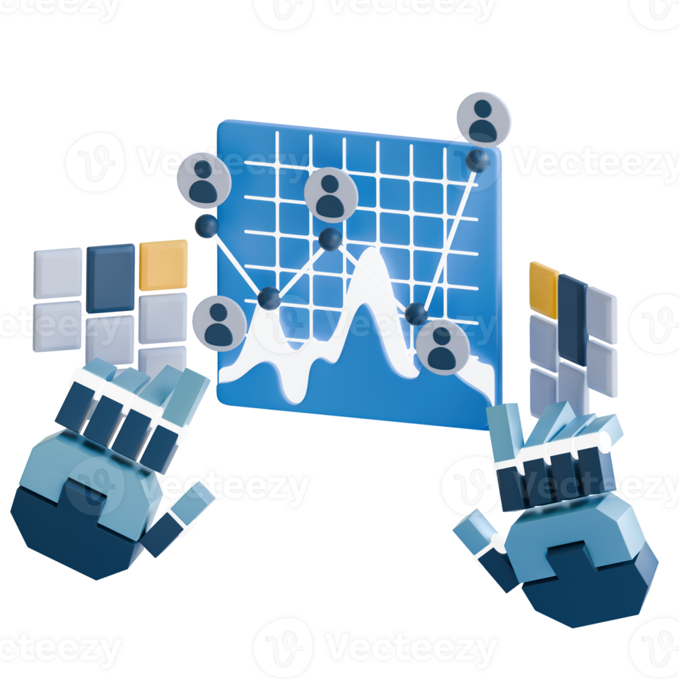 virtual research of customers 3D Illustration png