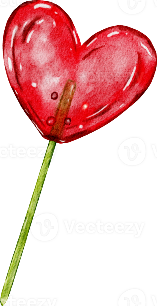 Red Lollipop Watercolor png