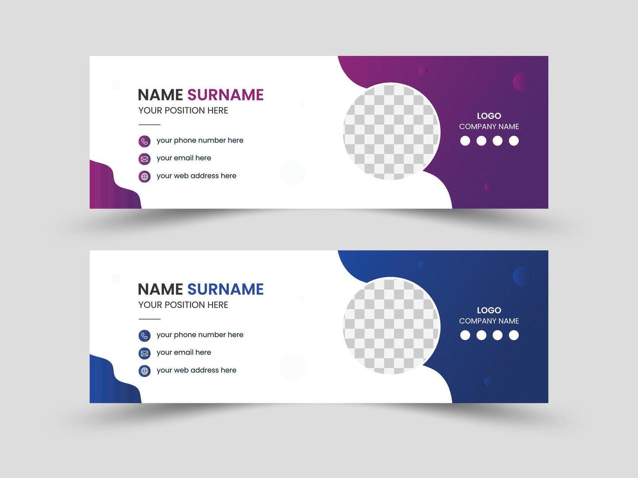 Creative modern email signature template design, corporate business email signature design template vector