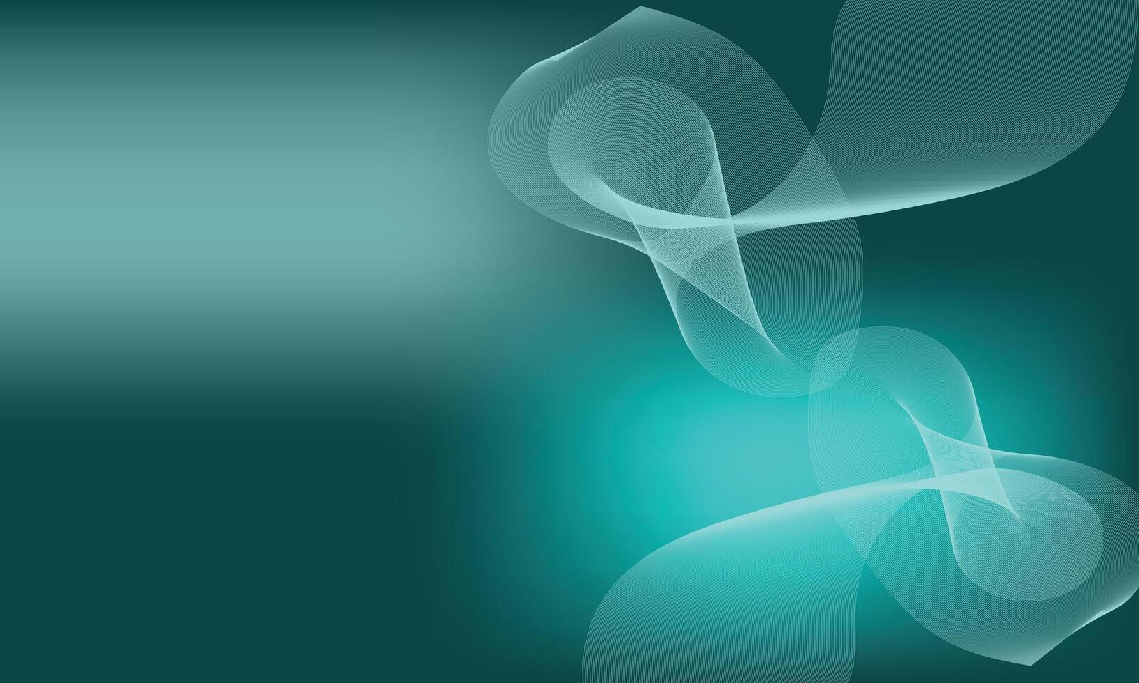 Abstract teal swirls and wisps on a dark teal gradient background vector