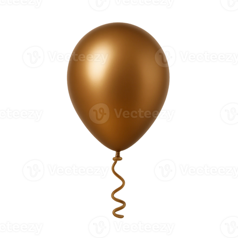 Golden Balloon with Curled String png