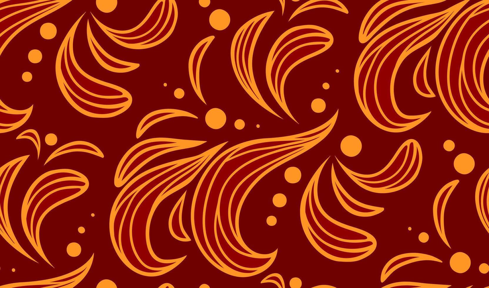 Seamless pattern with vintage curl on red background vector