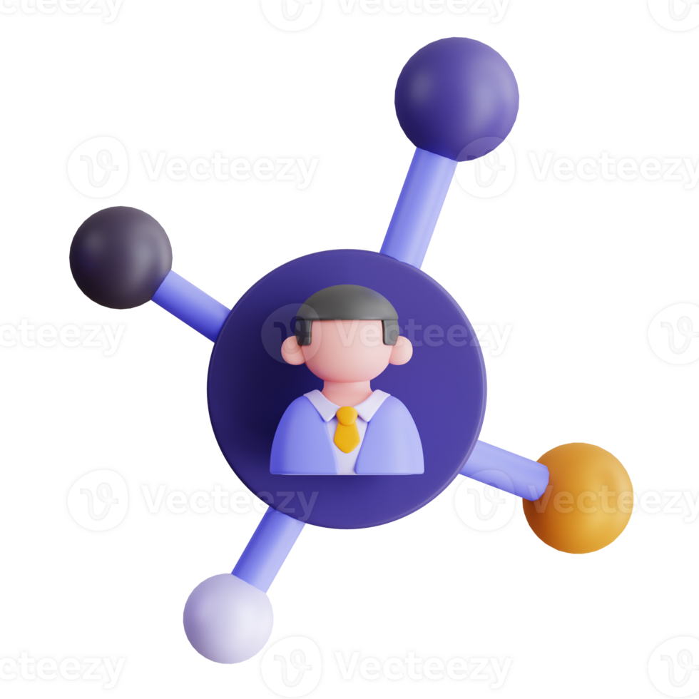 Networking 3D Icon Illustration png