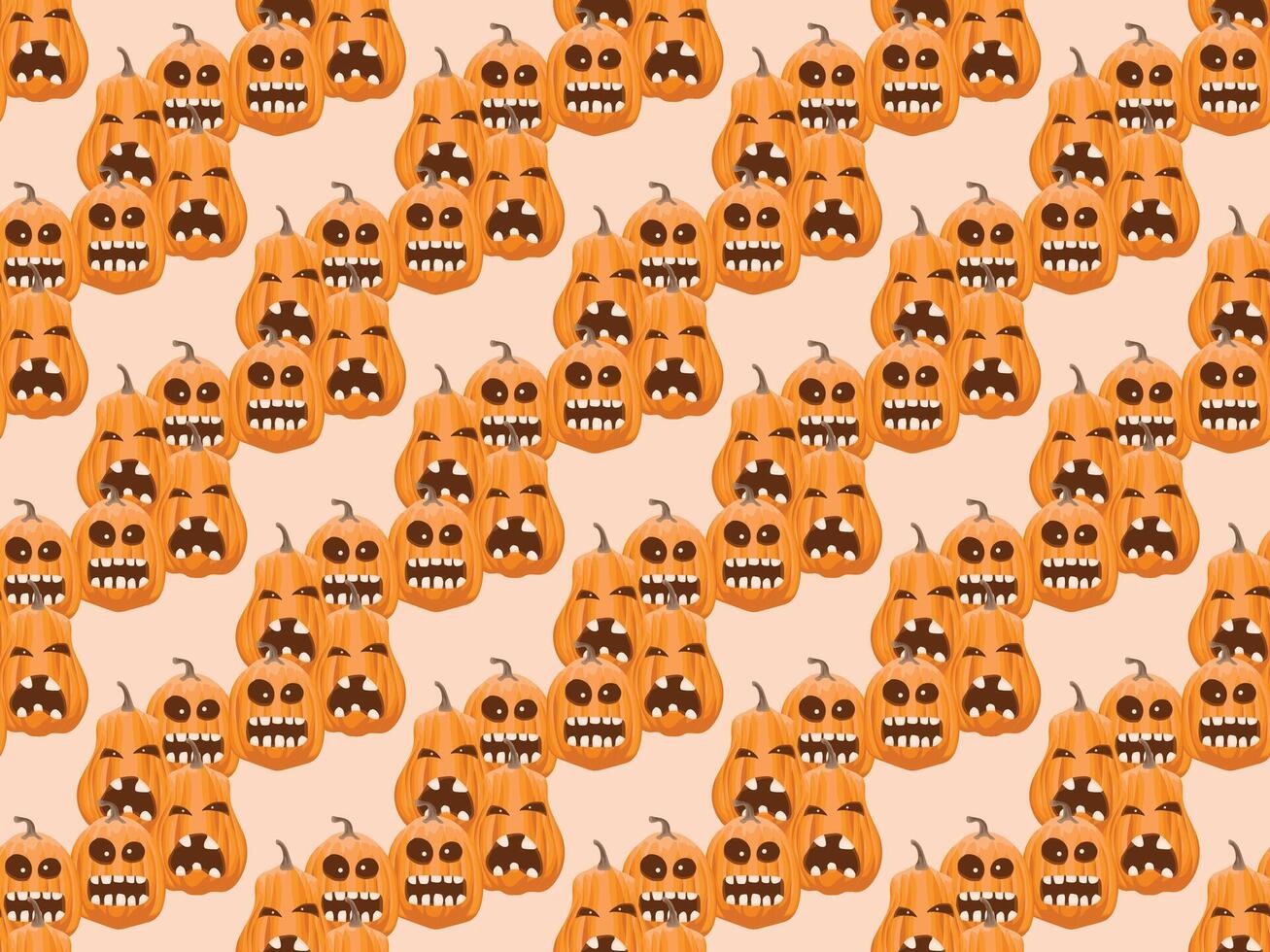 halloween pumpkin pattern organic vector