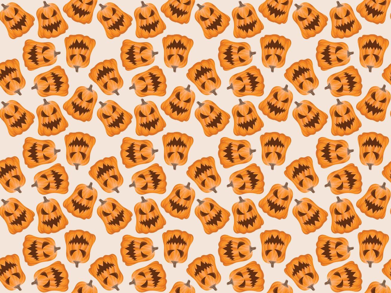 halloween pumpkin pattern white vector