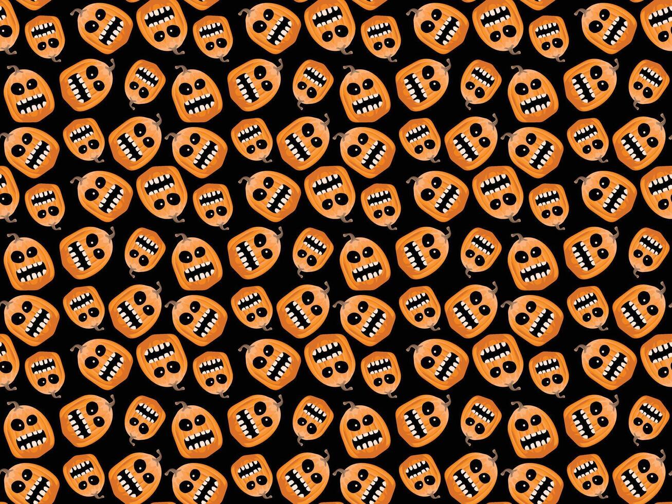 halloween pumpkin pattern food vector