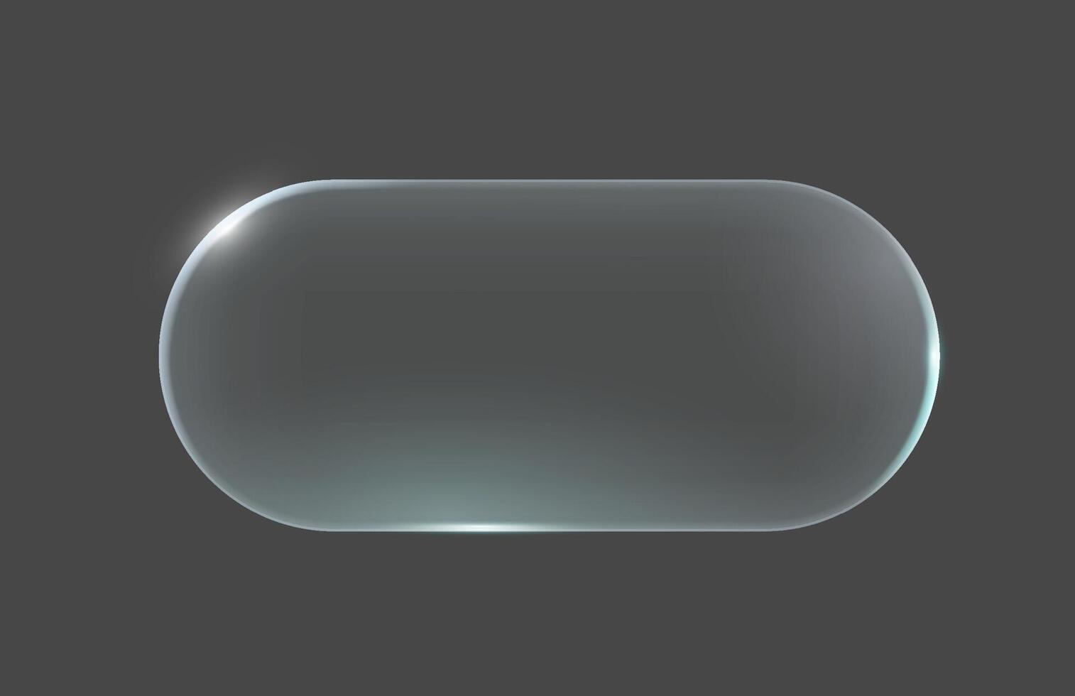 Glossy capsule design with soft reflections on a dark background. Modern, sleek style great for technology interfaces or futuristic concepts. vector